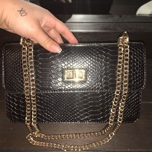 Black Crocodile Crossbody Bag